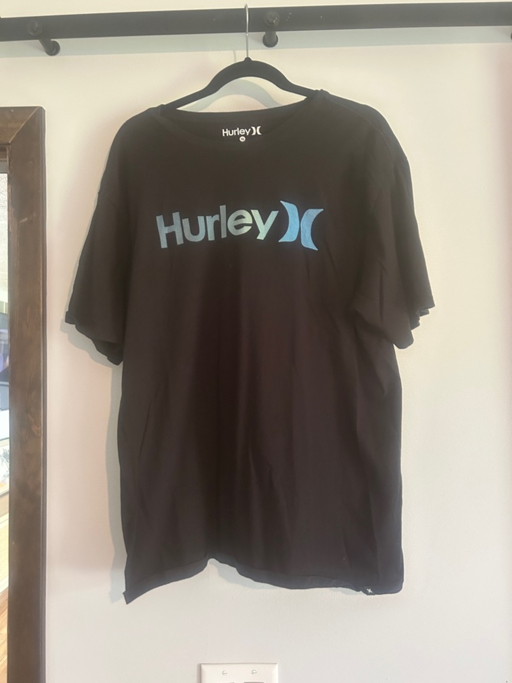 Hurley Black T-Shirt with Blue Logo
